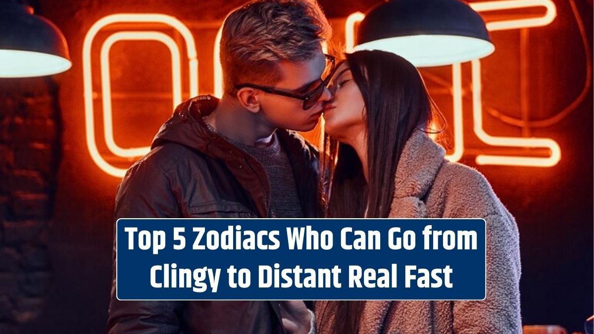 In an industrial café, a passionate young couple, dressed stylishly, share a kiss, known for their rapid emotional shifts.