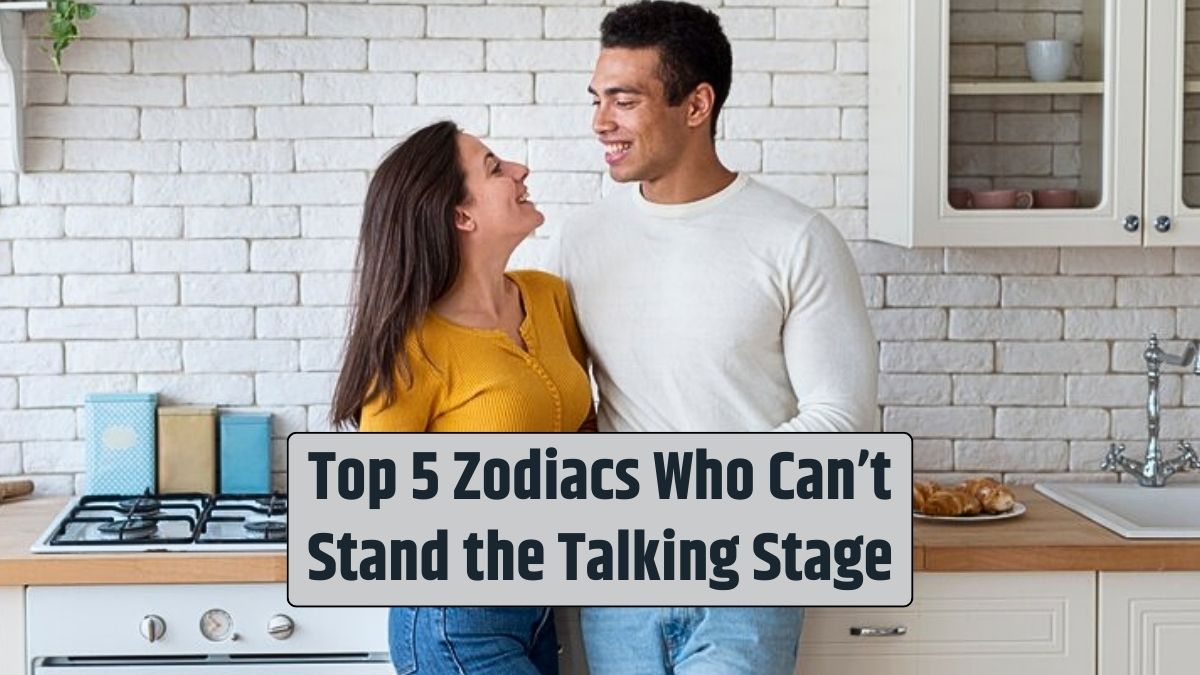 In the kitchen, this lovely couple can't bear the drawn-out "talking stage" of their relationship.